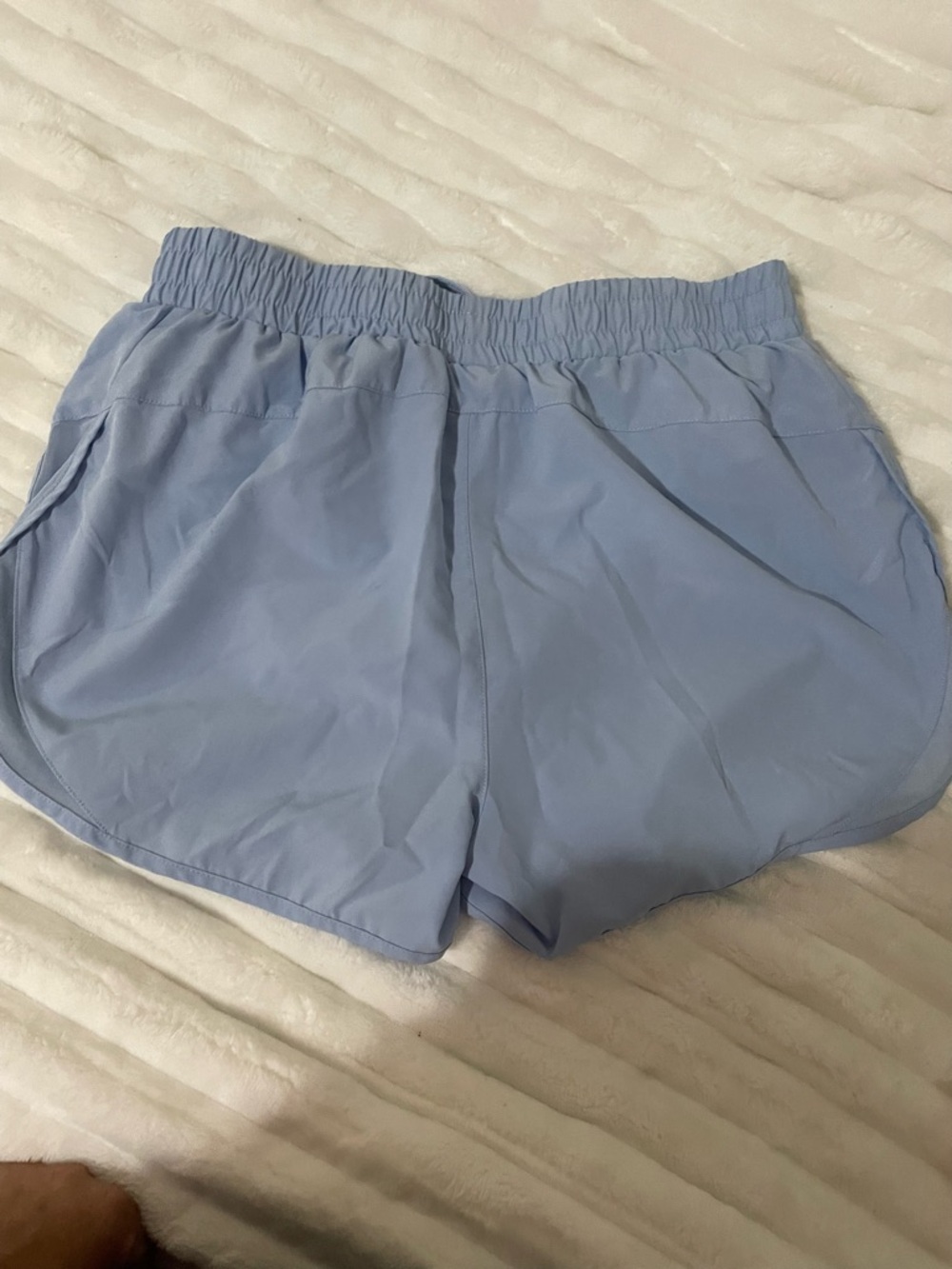 Light Blue Women's Athletic Shorts with Goat Logo - Picture 11 of 13